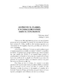 Portada:Anthony H. Clarke, un caballero libre, sabio e itinerante [necrológica] 

 / Raquel Gutiérrez Sebastián 