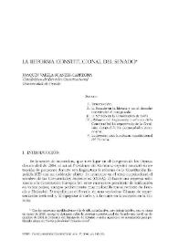Portada:La reforma constitucional del Senado  / Joaquín Varela Suanzes-Carpegna