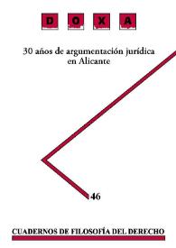 Portada:Núm. 46, 2023. Monográfico: 30 años de argumentación jurídica en Alicante