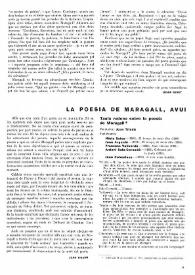 Portada:La poesia de Maragall, avui