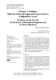 Portada:El barón y el tábano. Sobre los límites del argumento trascendental y el objetivismo moral / Daniel González Lagier