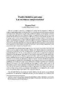 Portada:Ficción histórica peruana: Las escritoras comprometidas / Thomas Ward     