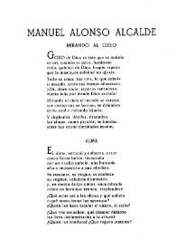 Portada:Mirando al cielo ; Alma ; Palabras ; Sombra de Dios / Manuel Alonso Alcalde