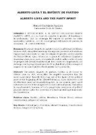 Portada:Alberto Lista y el espíritu de partido / Manuel Carbajosa Aguilera