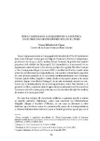 Portada:Rosa Campusano: las mujeres en la política en el proceso de independencia del Perú / Diana Miloslavich Túpac    