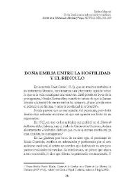 Portada:Doña Emilia entre la hostilidad y el ridículo  / Marina Mayoral 