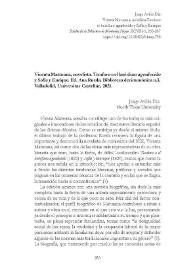 Portada:Vicenta Maturana, novelista. "Teodoro o el huérfano agradecido"
y "Sofía y Enrique". Ed. Ana Rueda. Biblioteca decimonónica n.3,
Valladolid, Universitas Castellae, 2021. [Reseña bibliográfica] / Jorge Avilés-Diz 