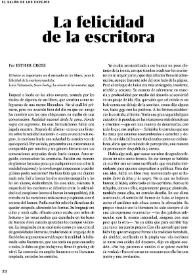 Portada:La felicidad de la escritora / Por Esther Cross