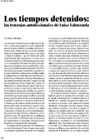 Portada:Los tiempos detenidos: las travesías autoficcionales de Luisa Valenzuela / Por Nina Abuissa