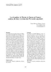 Portada:La réception de María de Zayas en France: analyse de deux versions du \"Prevenido engañado\"  / María Manuela Merino García 