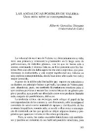 Portada:Las Andalucías posibles de Valera: Unas notas sobre su correspondencia
 / Alberto González Troyano