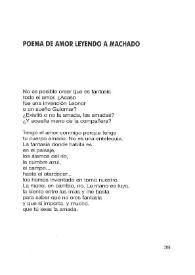 Portada:Poema de amor leyendo a Machado  / Leopoldo de Luis