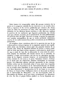 Portada:"Espadaña" (1944-1951) (Biografía de una revista de la poesía y crítica)   / por Víctor G. de la Concha