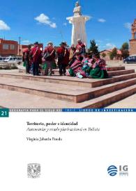 Portada:Territorio, poder e identidad. Autonomías y estado plurinacional en Bolivia  / Virginia Jabardo Pereda