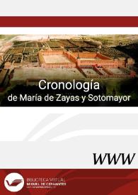 Portada:Cronología de María de Zayas y Sotomayor / Elizabeth Treviño Salazar