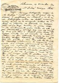 Portada:Carta de Miguel de Unamuno a Jose Enrique Rodó. Salamanca, 13 de diciembre de 1900