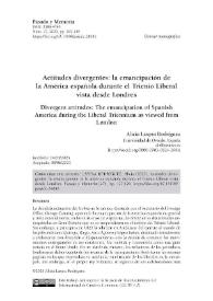 Portada:Actitudes divergentes: la emancipación de la América española durante el Trienio Liberal vista desde Londres / Alicia Laspra Rodríguez