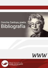 Portada:Concha Zardoya, poeta. Bibliografía / Elia Saneleuterio