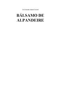 Portada:Bálsamo de Alpandeire / José Antonio Alonso Navarro