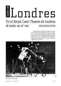 Portada:Teatro en Londres: en el Royal Court Theatre de Londres el autor es el rey / Irène Sadowska Guillón