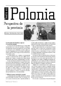 Portada:Teatro en Polonia: perspectiva de la provincia / Irène Sadowska Guillón ; traducción S.M.B.  