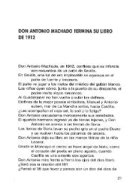 Portada:Don Antonio Machado termina su libro de 1912  / Leopoldo de Luis