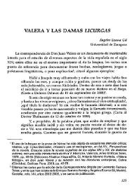 Portada:Valera y las damas \"licurgas\"  / Ángela Ezama Gil