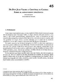 Portada:De don Juan Valera a Cristóbal de Castro: sobre el andalucismo lingüístico  / Manuel Galeote