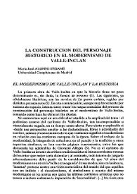 Portada:La construcción del personaje histórico en el modernismo de Valle-Inclán / María José Alonso Seoane