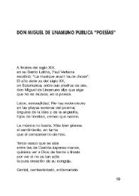 Portada:Don Miguel de Unamuno publica "Poesías"  / Leopoldo de Luis