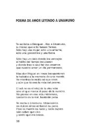 Portada:Poema de amor leyendo a Unamuno  / Leopoldo de Luis