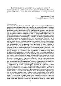 Portada:La intervención de las mujeres de la familia de Carlos V en los asuntos de gobierno. Su abuela, Isabel la Católica. Su madre, Juana I de Castilla. Su mujer, Isabel de Portugal, y sus hijas y nietas / Cristina Segura Graíno