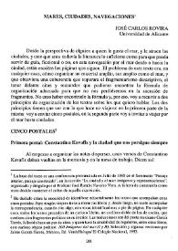 Portada:Mares, ciudades, navegaciones / José Carlos Rovira