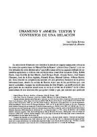 Portada:Unamuno y \"Amauta\" textos y contextos de una relación / José Carlos Rovira