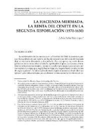 Portada:La hacienda mermada. La renta del Cenete en la segunda repoblación (1570-1630)  / Julián Pablo Díaz López