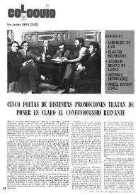 Portada:Cinco poetas de distintas promociones tratan de poner en claro el confusionismo reinante / por Jacinto López Gorgé