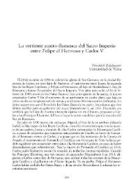 Portada:La vertiente austro-flamenca del Sacro Imperio entre Felipe el Hermoso y Carlos V / Friedrich Edelmayer