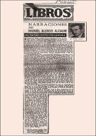 Portada:Narraciones de Manuel Alonso Alcalde / por Rafael Vázquez Zamora