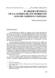 Portada:El mejor cronista de la guerra de los moriscos: Luis del Mármol Carvajal / Valeriano Sánchez Ramos