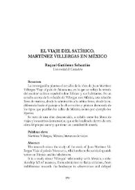 Portada:El viaje del satírico. Martínez Villergas en México / Raquel Gutiérrez Sebastián