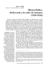 Portada:Blasco Ibáñez, Hollywood y los años de bonanza (1920-1926) / Paul C. Smith