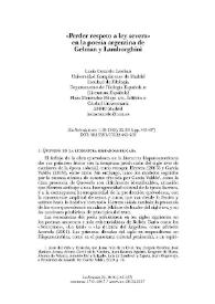 Portada:"Perder respeto a ley severa" en la poesía argentina de Gelman y Lamborghini  / Lucía Cotarelo Esteban 