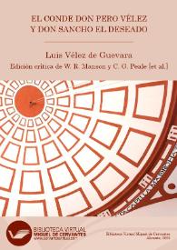 Portada:El Conde don Pero Vélez y don Sancho el Deseado / tercera  edición crítica y anotada (versión digital) de William R. Manson, C. George Peale [et al.]